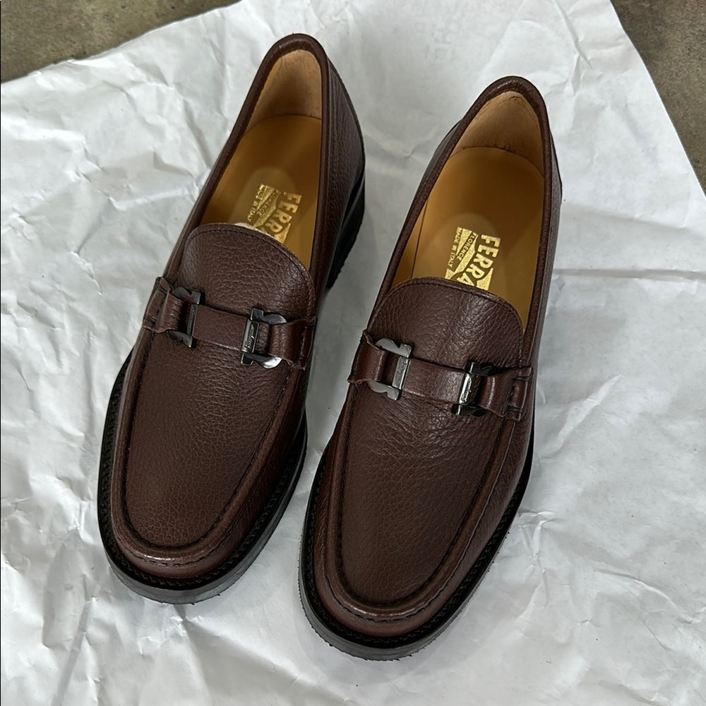Salvatore Ferragamo Men's Brown Leather Loafers